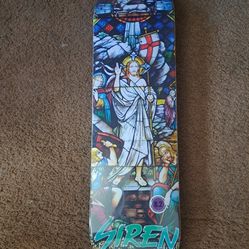 SIREN SKATEBOARDS THE GLASS HOUSE OF JESUS LOGO SKATEBOARD DECK SIZE 8.25