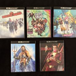 4k UHD Lot of 5 DC Universe Movies- Suicide Squad, Aquaman, Shazam