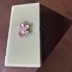 Crystal Flower Ring Rose Gold Tone