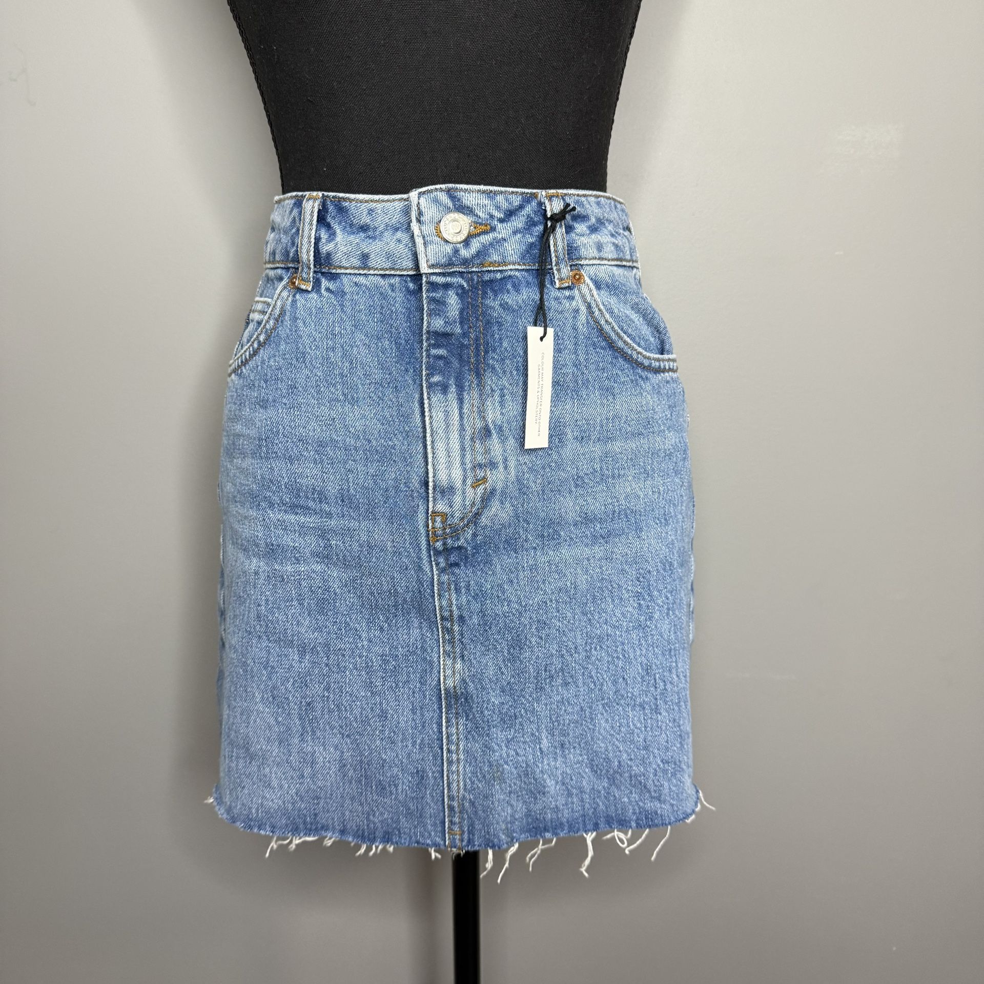 Topsho Moto Blue Denim Mini Skirt Sz 2
