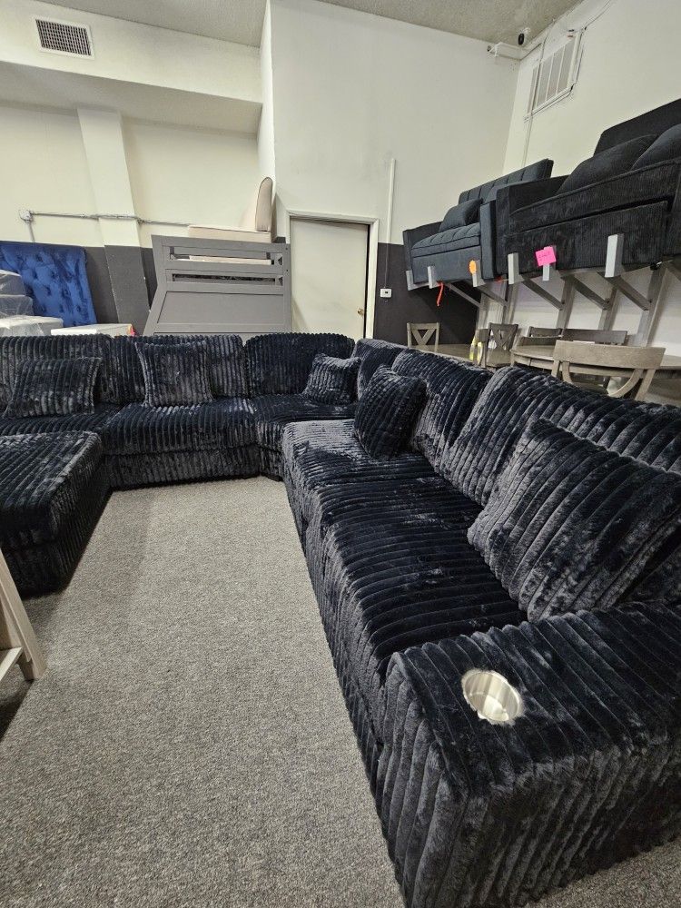 Oversize Corduroy Sectional Couch