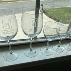 Set Of 10 Wine Glasses - Large To Small Various Logos 