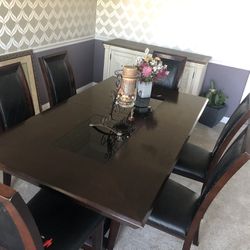 Diner Table And 6 Chairs Brown
