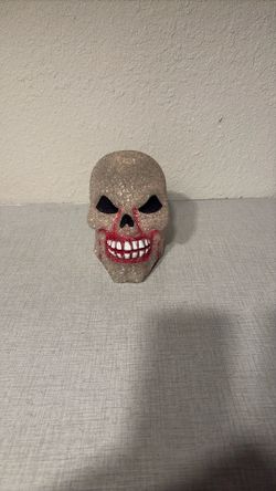 Vintage Halloween Rubber Skull Light