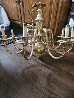 Antique HEAVY BRASS Chandelier