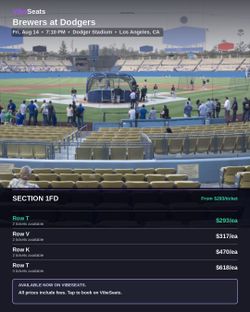 Brewers Dodgers tickets Friday 08/14