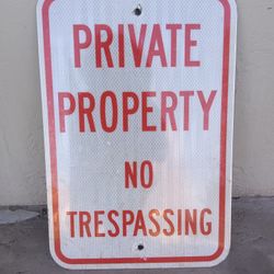 Private Property No Trespassing Metal Sign 