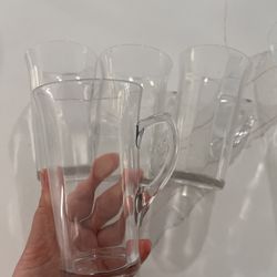 Set of 4 Glass tea Coffee Expresso Mugs