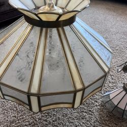 Vintage Stained Glass Chandelier 