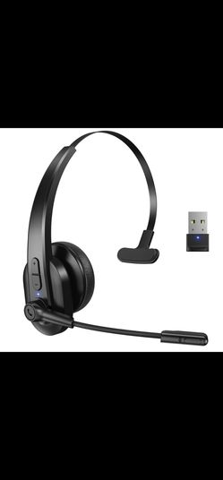Sarevile Bluetooth Headset with USB Dongle for Computer, Single-Ear , Noise Cancelling Microphone