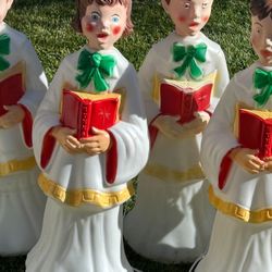 Christmas Blow Molds Bundle Of 2 Choir Boy And Girl Carolers 