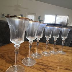 Crystal Wine And Water Goblets