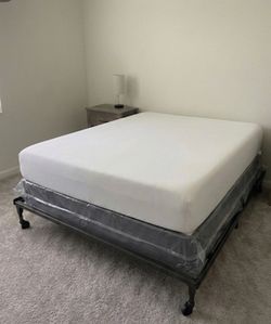 Queen Size Mattress Box Spring Bed Frame Set