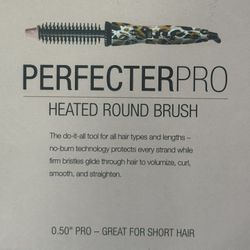 Calista  PerfecterPro Heated Round Brush ( Cheetah ).50” Great For Short Hair