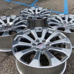 22” GMC YUKON SIERRA DENALI CHEVY SILVERADO SUBURBAN WHEELS RIMS SET NEW POLISHED