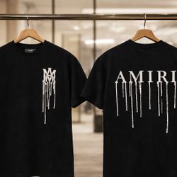 Amiri black tshirt white Drip Medium to XXL 💥3for$100