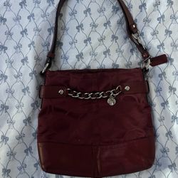 Red Coach Hobo Shoulder Bag