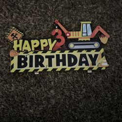 3rd Birthday construction wall decal