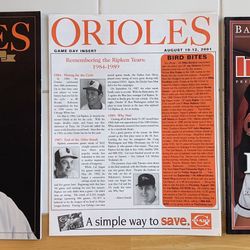 Two Cal Ripken Jr. Magazines and Game Day Insert