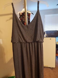 Motherhood blue striped dress