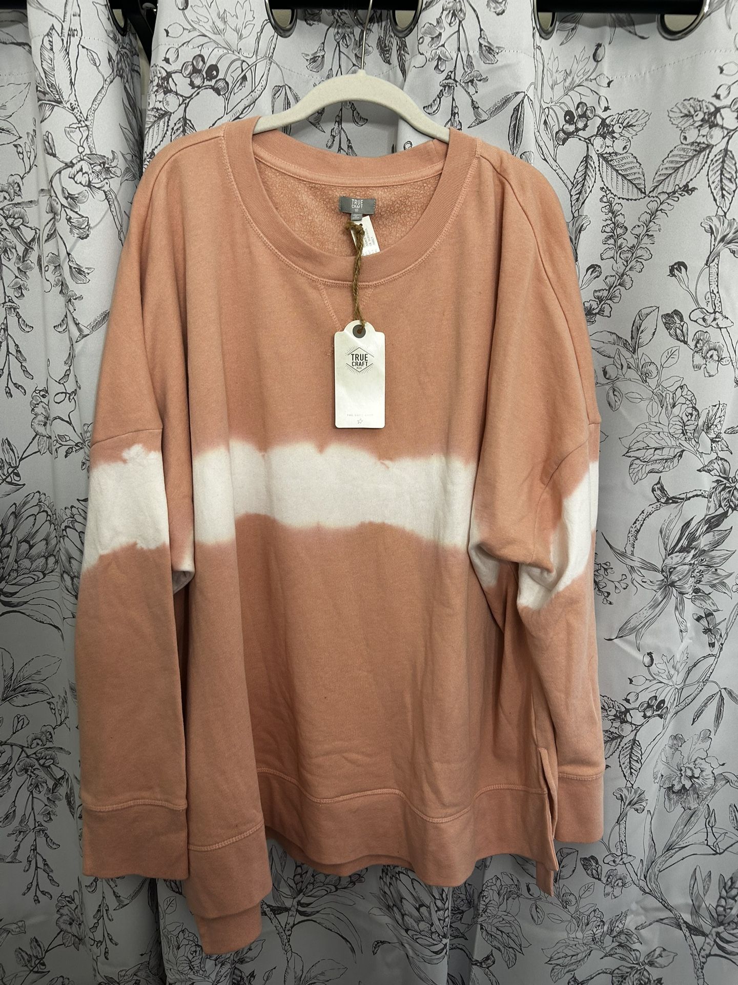 True Craft Peach Tie Dye Crewneck Sweatshirt