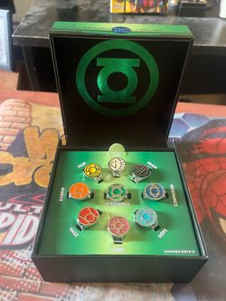 Green Lantern Power Rings Emotional Spectrum | Includes 9 Adjustable Rings Featuring Each Emotion