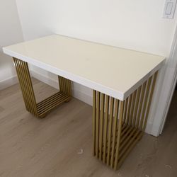Gorgeous White And Gold Desk 