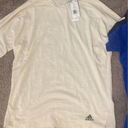 2x Adidas Short Sleeve Shirts Size L