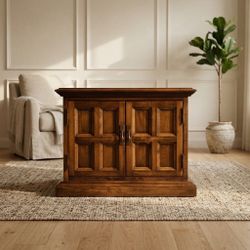 Vintage Ethan Allen Wood End Table / Accent Cabinet w/ Storage