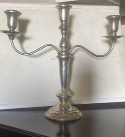 Vintage Heavy, Silver Plated, 3Candle Holder