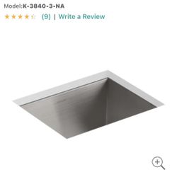 New In Box  Vault Sink 15” X 15l” $200 