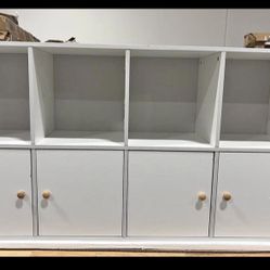 Minor Damage Assembled New 4 Cube Bookcase Wood Bookcase Wood Open Book Shelf Storage Organizer