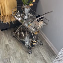 2 Tier Sliver Serving Cart.