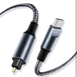 USB C To Optical Audio Cable 6Ft Unidirectional USB C To Toslink Optical For TV/Soundbar, Sony PS5,Speakers & Home Theater Systems