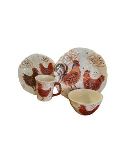 Pier 1 Import Set Of 32 Gallo Rooster Dinnerware Set