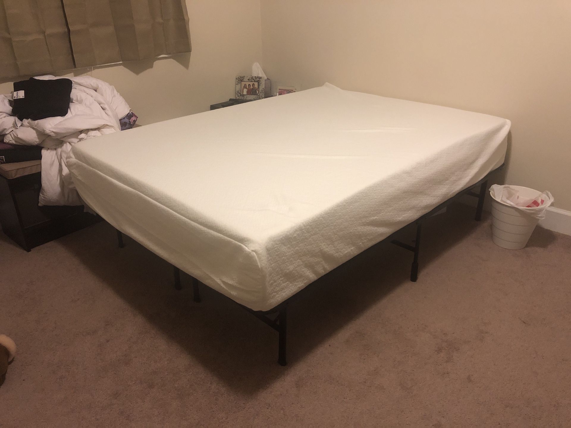 Full size memory foam mattress and bed frame