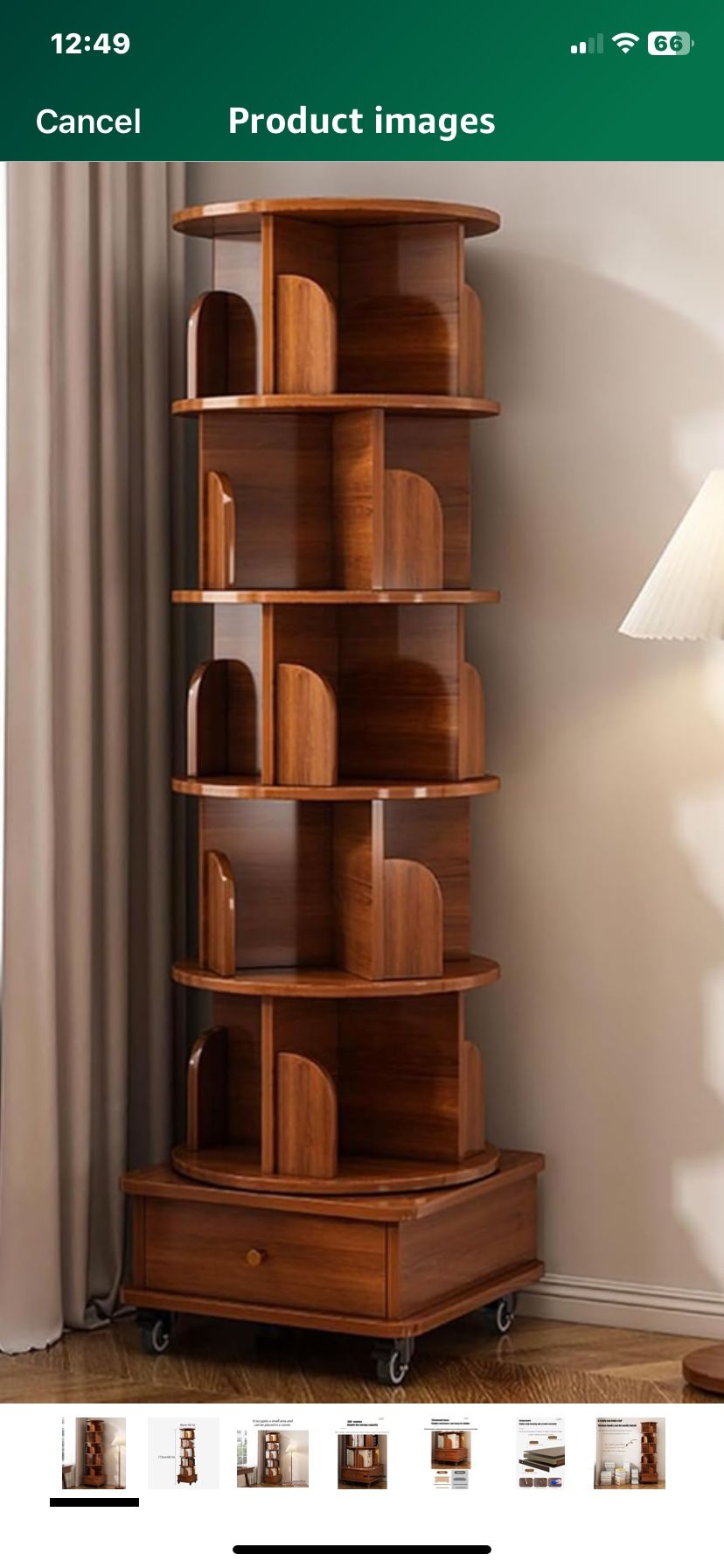 Rotating Book Shelf With Storage