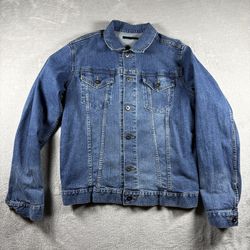 Uniqlo Men's XL Blue Denim Jean Trucker Jacket #872