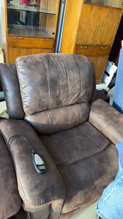 Suede leather chair