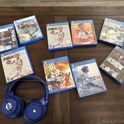 PS4 Games and Headset 