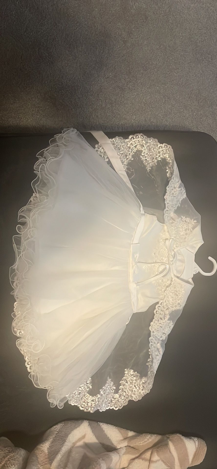 Babygirl White Dress/ Baptism Gown With Cape