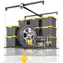 Overhead Garage Storage Rack, 4x4 Ft Adjustable Garage Ceiling Storage Lift, 