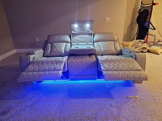 New in stock high quality electric recliner 3pc sofa loveseat chair LED lighted wireless charger 