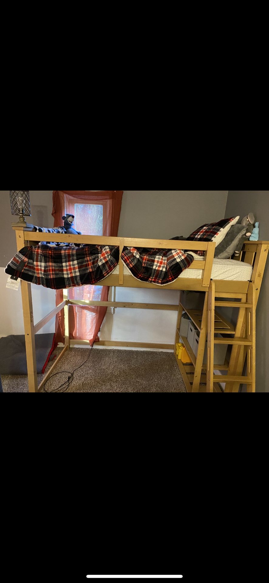 Twin Loft Bed W/mattress