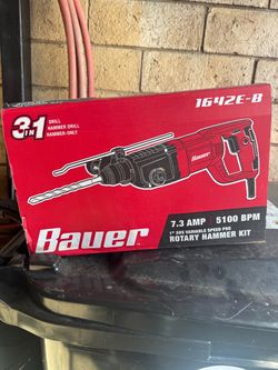 BAUVER 1642-B1 SDS PLUS ROTARY HAMMER DRILL JIT 7.3 AMP 3-IN-1 HEAVY DUTY