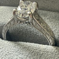 Antique Floral Solitaire Engagement Ring