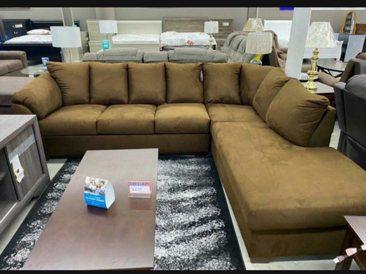Comfort Modern Huge L Shape Ashley Sectional, Couch| Color Options Black , Red, Blue…| Delivery Available 👍