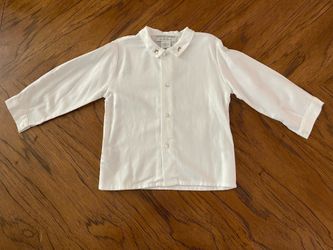 Bergdorf Goodman by M. Ferrari White Button Down Embroidered Baby Shirt 12M - Like New