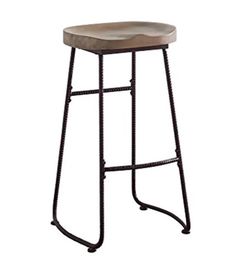 Wood and Industrial Metal Counter Stool
