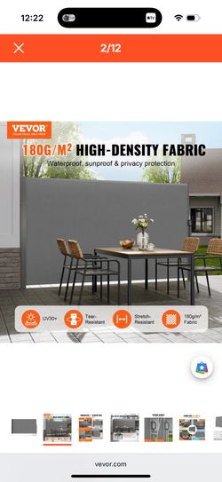 Outdoor Space Divider- VEVOR retractable Awning - Not Used